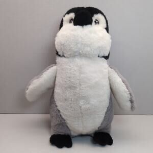 Aurora Eco Nation Penguin Gray White Black Plush Stuffed Animal Toy
